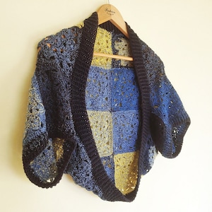 CROCHET PATTERN - Starry Night Cardigan, Easy Shrug Cocoon