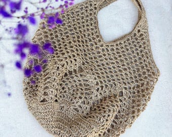 Patrón de crochet: Bolsa de yute estilo piña estilo bohemio (patrón en PDF, términos de EE. UU.)