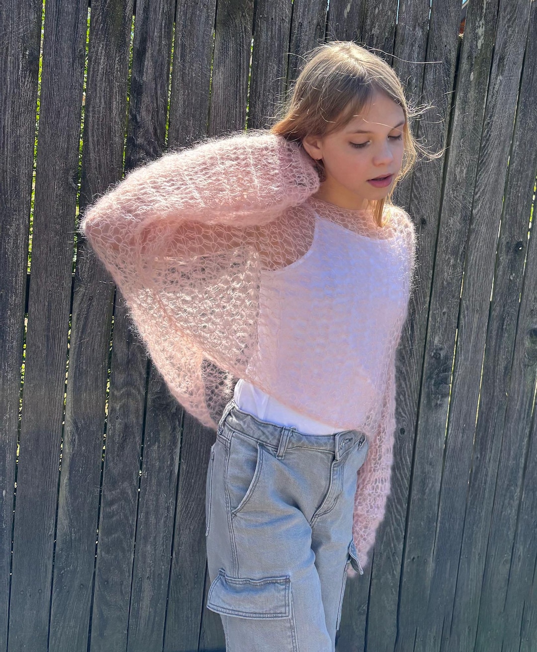 Ｎａｔｕｒｅ　Ｐａｔｔｅｒｎ　Ｓｈｅｅｒ　Ｋｎｉｔｔｅｄhighneck top Nature Pattern Sheer Knitted High Neck Top - white – OBLIGE