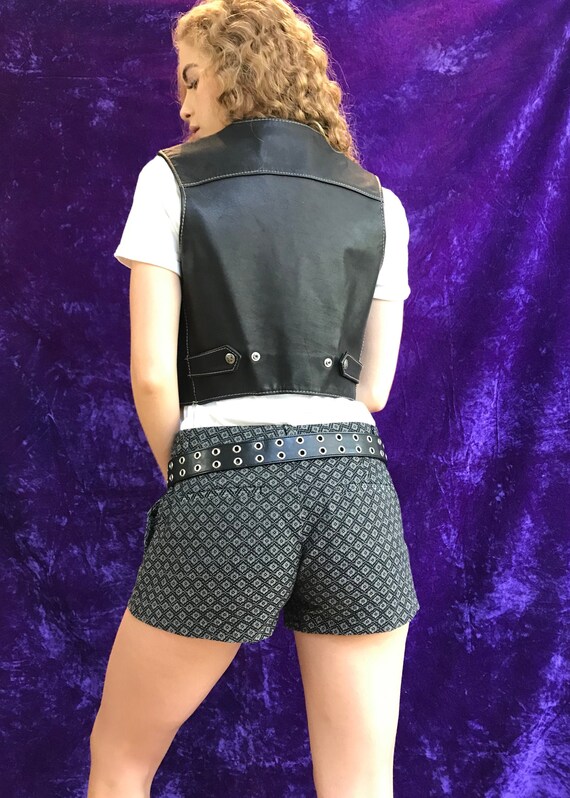 Vintage Black Leather Vest // Unisex Vintage Leath