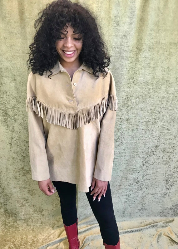 Vintage Danier Leather Suede Fringe Jacket