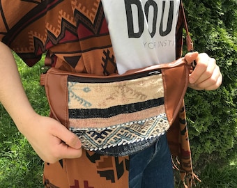 leather fanny pack, boho backpack bag, women belt bag, boho fanny pack, slouchy bag, purse bag, handmade pouch bag, vegan fanny pack, KB 69