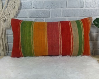 Rainbow couch | Etsy Turkish Kilim Pillow Cover A 871