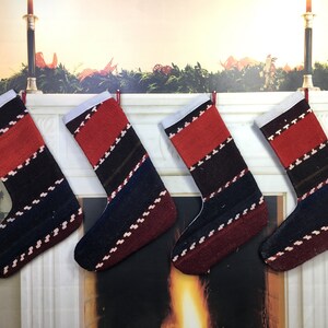 wall decor stockings bohemian kilim stockings, holiday stocking, vintage kilim christmas stocking from turkish kilim rug, christmas tree
