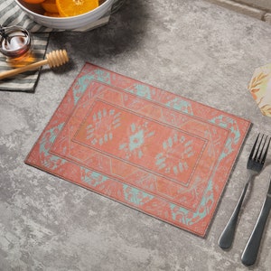Rustic placemat, Chic vibrant dining placemat, Anniversary placemat set, Birthday table mats, Christmas placemat, Washable placemat, 7953-02