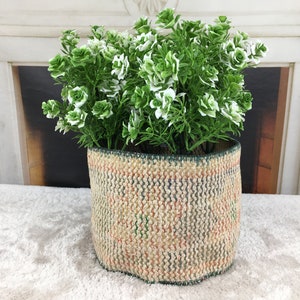 Flower Holder, Turkish Rug Planter, Plant Pot Basket, Room Decor,Home Decor, Vintage Rug Cover, Carpet Flower Basket, Planter, PH 1134