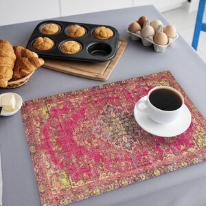 Designer look tableware, Ethnic table mats, Cultural heritage style dining accessories, Noble placemats, Vintage pattern placemats