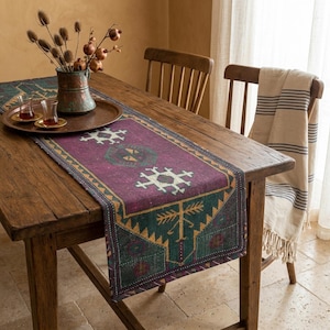 Living room decor runner, Bar table scarf, Office table runner, Dining table runner, Wool table scarf, Makeup desk decor runner, 12311-02