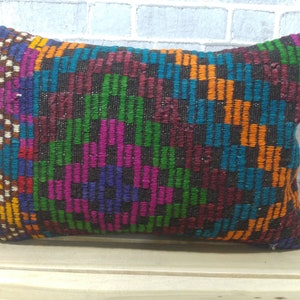 kilim pillow, pillow cover, 16 x 24 pillow, couch pillow, handmade pillow, decorative pillow, sofa pillow, boho pillow, wool pillow, 443