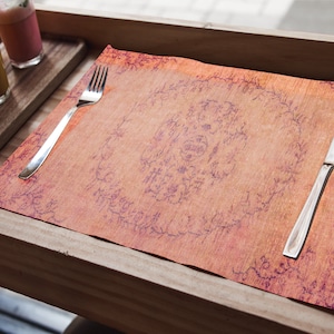 Texture linen placemats, Washable kitchen tableware, Dining table mats, Stain heat resistant placemats, Decor placemats, Homedecor, 8794-03
