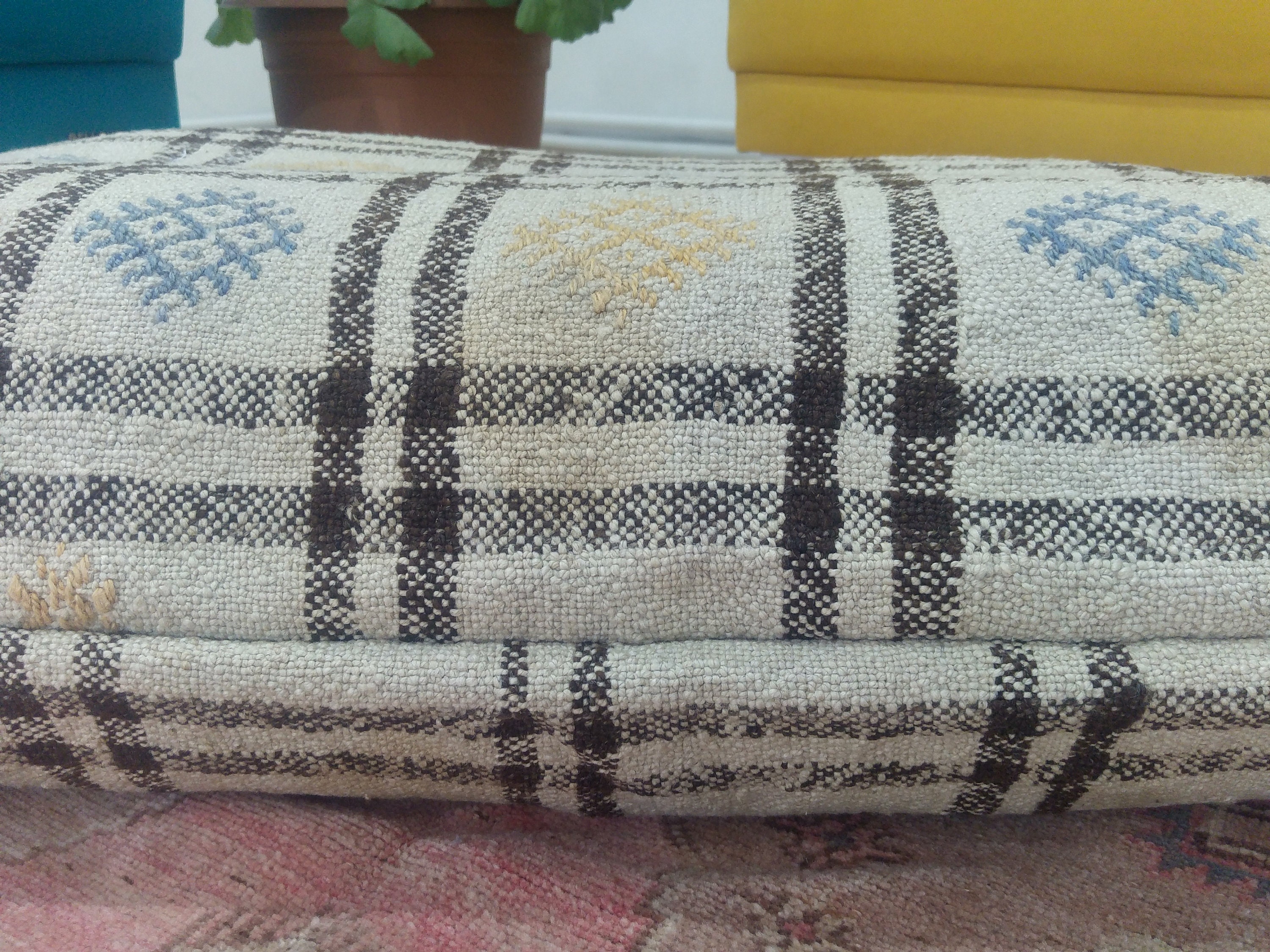 Turkish kilim pillow floor pillow pouf pillow puff kilim | Etsy