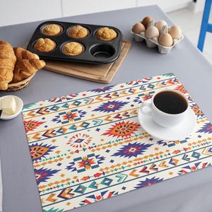Multicolor placemats, Non-slip tableware, Placemats for kitchen, Resistant table decor, Dining table mat, Table decor placemats, 307