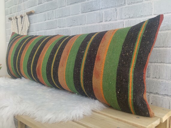 Green Pillow 16x48 Kilim Cushion Bedroom Pillow Natural Sofa Pillow Ethnic Pillow Pillow Cover Vintage Pillow Indoor Pillow 953 Etsy UK