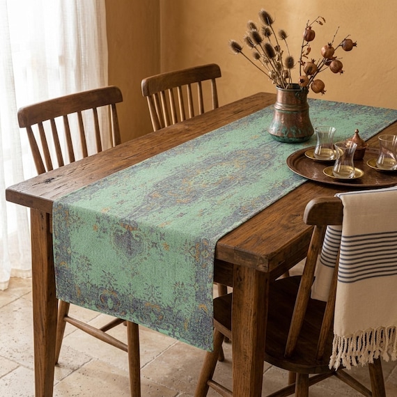 Artistic rug runner,Excellent runner, Party event runner, Rustic style table decor, Ikat table sheet, Dining table scarf, Home decor,6936-02
