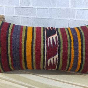 12 x 24 kilim pillow cover, euro sham cover, turkish pillow, bohemian kilim, throw pillow, cushion cover, natural pillow, pillow cover, 345