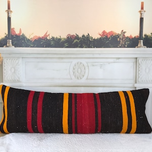 antique kilim pillow, outdoor decor pillow, boho cushion cover, vintage pillow, long lumbar pillow, western decor, 12x36 inches pillow, 2446