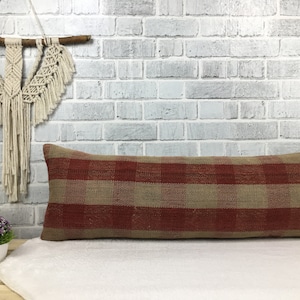 kilim pillow, decorative pillow, throw pillow, floor pillow,12 x 36  kilim pillow, turkish kilim pillow, boho corner pillow, pillow,1854