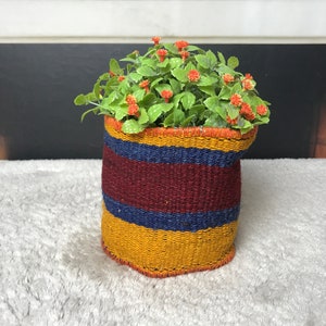 unique plant pot, vintage planter, colorful planter, organizer basket, summer decor, nomadic basket, flower pot cover,cozy decor, PH 3741