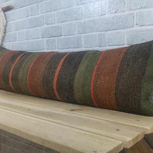 decorative kilim pillow, comfort pillow cover, oushak pillow, euro sham pillow cover, 12 x 42 bench pillow, soft hanknotted pillow, 541