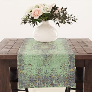 Artistic rug runner,Excellent runner, Party event runner, Rustic style table decor, Ikat table sheet, Dining table scarf, Home decor,6936-02 image 11