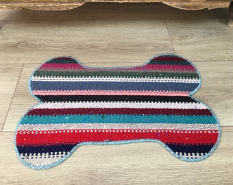 woven ped feeding mat, unique pet gift, organic pet mat, oushak mat, pet supplies, pet gifts, pet mat, non slip pet mat, handmade mat,PM 102