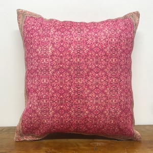 Pink kilim pillow, Handmade pillow, Cushion cover, Sofa pillow, Floor pillow, Velvet pillow, Printed pillow, Kilim case, 7432-01
