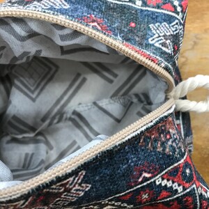 Bolsita hecha a mano, neceser de maquillaje kilim, organizador de viaje, bolso de viaje boho chic, bolso para joyas, bolso para accesorios, neceser para delineador de ojos, regalo para ella imagen 7