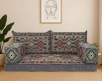 Floor cushion sofa, Arabic sofa, Living room set, Floor sofa seating, Ottoman cushion, Majlis cushion, Sectional sofa, Floor couch, FS 10