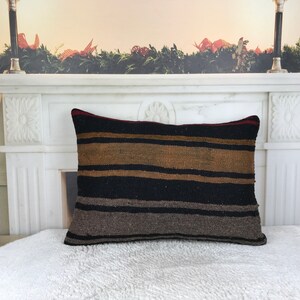 Cojín lumbar kilim de estilo rústico, cojín lumbar para silla vintage, funda de cojín kilim, cojín decorativo, cojín de 40 x 60 cm, cojines de sofá tejidos a mano, 2496