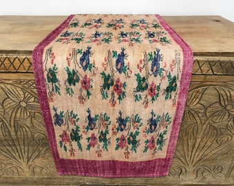 Ikat table runner, Noble rug pattern, Exceptional table decor, Homedecor, Cultural art, Ethnic style inspired runner, Floral runner, 478-02