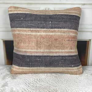 Almohada multicolor, almohada rosa púrpura, almohadas para dormitorio, cojín de sofá, cojín de silla, almohada decorativa, funda de almohada kilim, almohada de 18 x 18, 4893