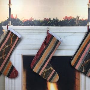 home decor handmade family sock, santa sock, fire place sock, kilim stocking, wall hanging decor, handmade stocking turkish rug sock
