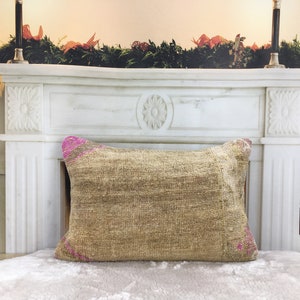 couch pillow, vintage rug pillow, turkish pillow, handmade cushion, tribal pillow, seat cushion, embroidered anatolian pillow, 2342