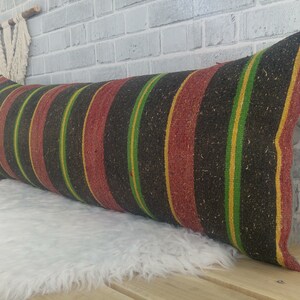noble kilim pillow, kilim pillow case, 16x48 throw pillow, couch pillow cover, exotic pillow, long pillow case, artisanal kilim pillow, 769