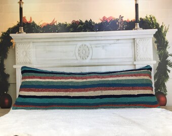 Sofa Decorative Handmade, Boho Pillow, Outdoor Pillow, 12 x 36 Kilim Pillow, Bench Pillow, Bohemian Decor Pillow, Throw Pillow, 1983