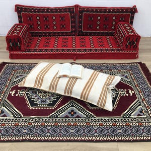Eklektisches Dekokissen, Boho Dekokissen, Kelim Bodenkissen, Bodenkissen, handgewebter Sitzkissen, Outdoor Sitzkissen, FP 1321