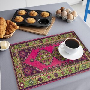 Turkish Rug Placemats: Vintage Kilim Design - Rustic Dining Accessories 11696-02 image 13