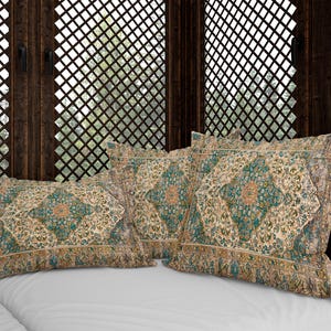 Funda de almohada Kilim, almohada hecha a mano, estampado de alfombra vintage, funda de almohada de terciopelo, almohada estética, almohada lavable, almohada bonita, 12795-02