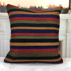 handmade pillow, pillow cover, boho pillow, 24 x 24 pillow, decorative pillow, bedding pillow, bench kilim pillow, farmhouse pillow , 2008