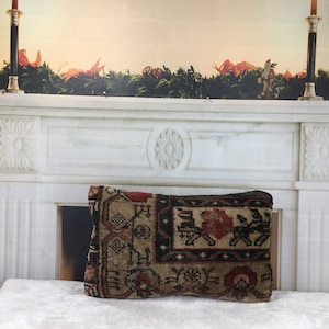 rug cushion, throw pillow, ethnic pillow, pillow cover, vintage rug pillow, turkish pillow, 12x20 inches pillow, ottoman pillow,2107