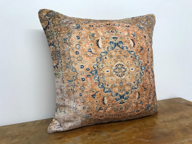 Body pillow, Oriental pillow, Pillow for bed, Throw pillow, Printed velvet, Both side, Sofa pillow, Chair pillow, Worn looking, 12512-01 image 2