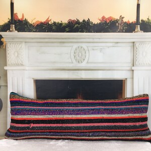 kilim pillow, washable pillow, throw pillow, floor pillow, 12 x 36  kilim pillow, turkish kilim pillow, boho corner pillow ,2216