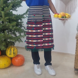 christmas apron , woven half apron , kilim vintage apron , apron for kitchen , ethnic apron , very unique apron , antique apron