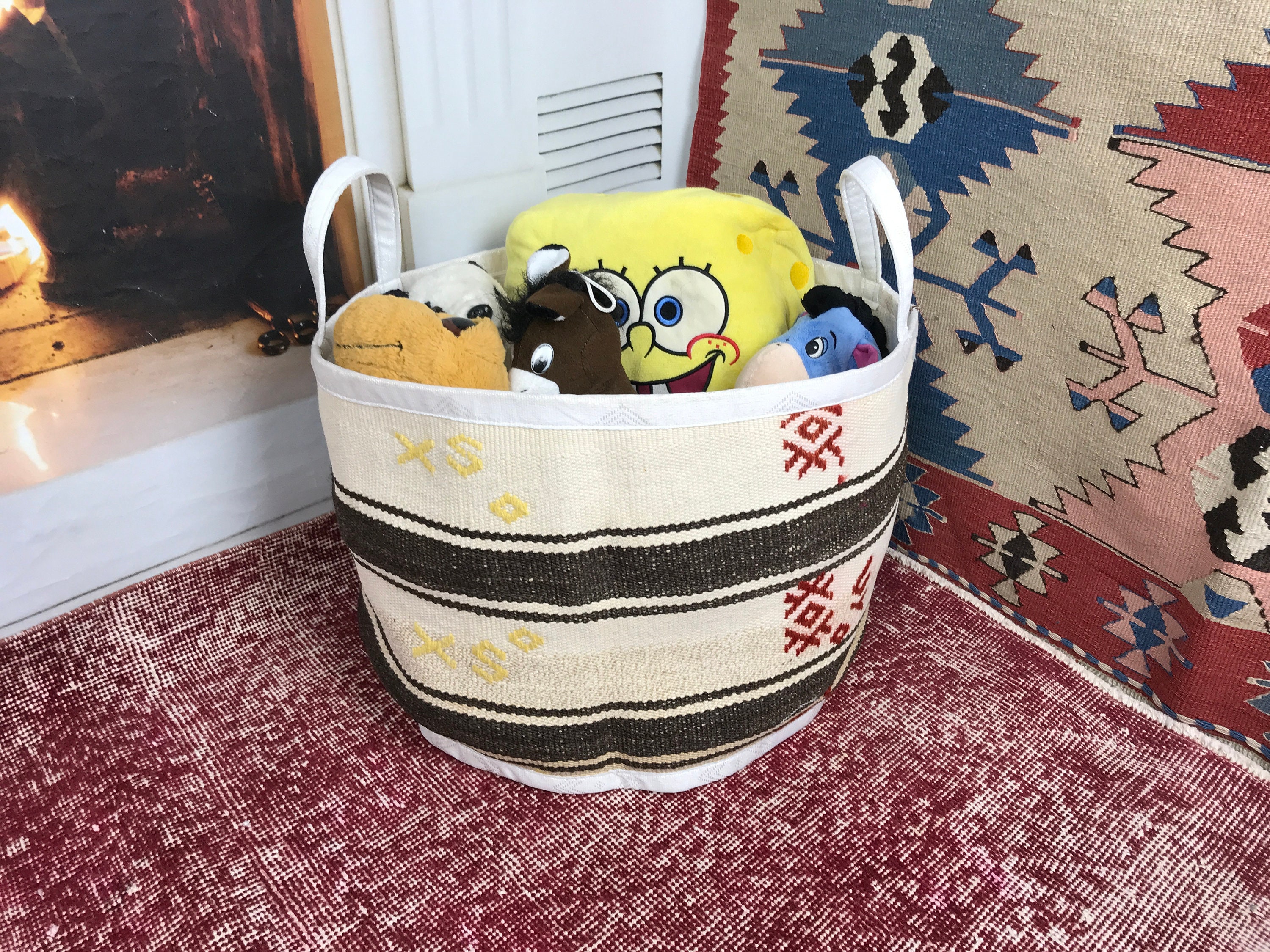 クラフト用バスケット、玄関オーガナイザー、ハンドル付きバスケット