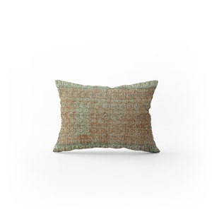 Multicolor pillow, Flower design pillow, Kilim rug print, Velvet throw pillow, Textured pillow, Bolster pillow, Classy pillowcase, 5860-02