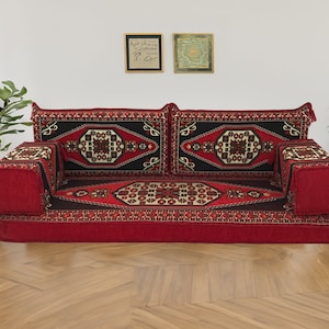Majlis cushion set, Floor sofa seating, Sectional sofa, Kilim cushion cover, Floor cushion, Arabic sofa, Floor couch with backrest, FS 05