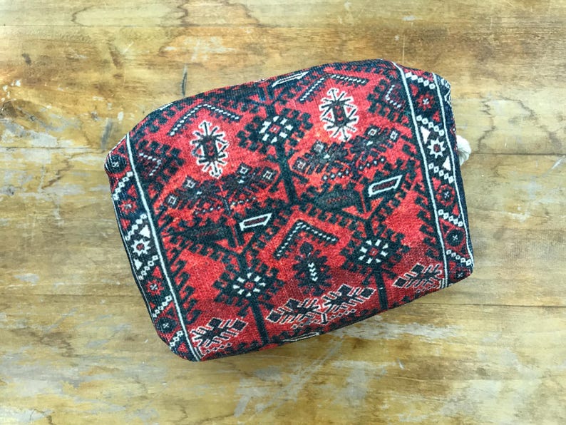 Bolsita hecha a mano, neceser de maquillaje kilim, organizador de viaje, bolso de viaje boho chic, bolso para joyas, bolso para accesorios, neceser para delineador de ojos, regalo para ella imagen 9