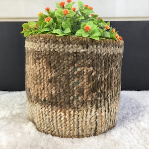 Natural storage basket, Storage organizer, Laundry decor, Turkish rug basket, Flower pot cover, Plant basket, Outdoor planter, PH 685