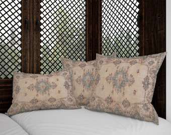 Bolster pillow, Decorative pillow, Traditional pillow, Turkish rug print, Hug pillow, Chenille pillow, Rustic pillow, Bedding pillow, 12439