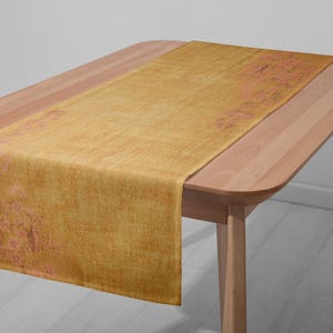 Runner da tavolo: design ispirato al kilim - tappeto stampato, effetto tela di iuta 4526-02